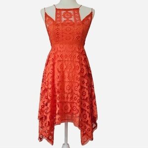 FREE PEOPLE Women's Size 0‎ Tangerine Sleeveless Handkerchief Style Dress